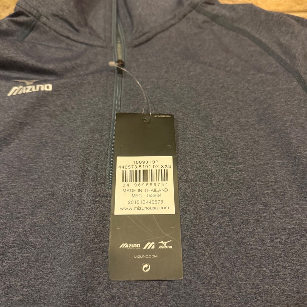 Mizuno Performance Womens XXS Quarter Zip Pullover Heather Navy Grey 440573 - Picture 12 of 14